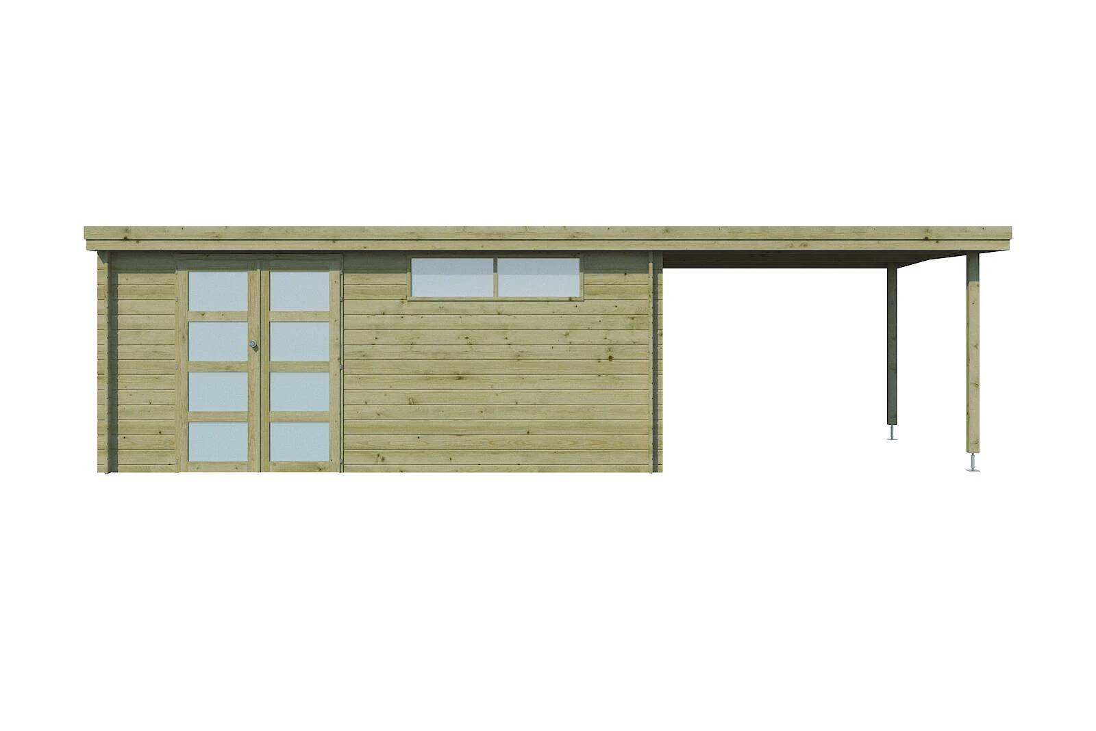 Woodlands Blokhut Oregon Met Overkapping Geïmpregneerd - 805 x 295 cm - Afbeelding 1